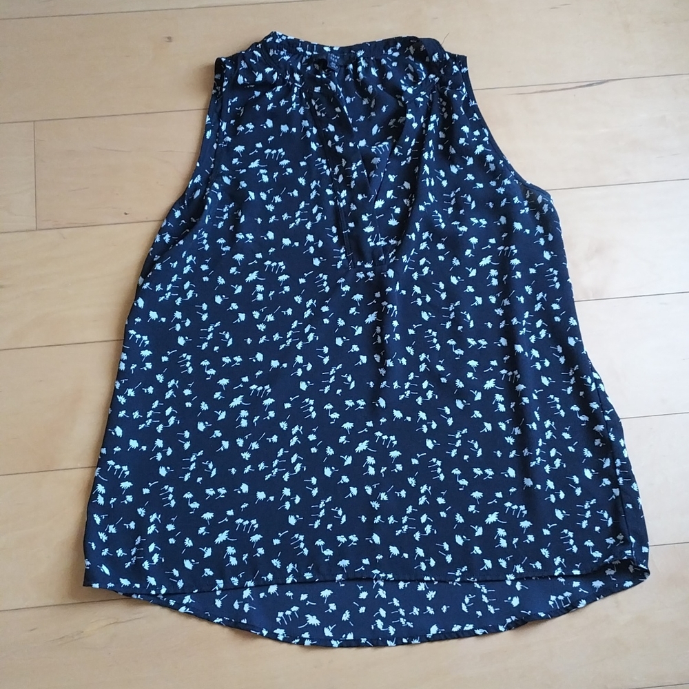 J. Crew Black white floral Blouse
